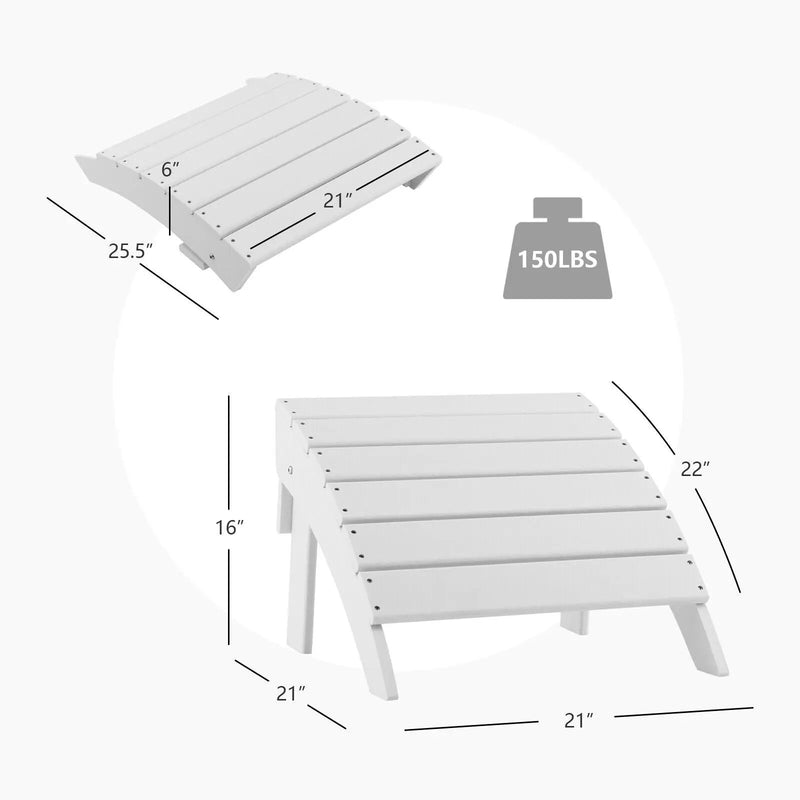 Adirondack Folding Ottoman with All Weather HDPE by DirectDeals