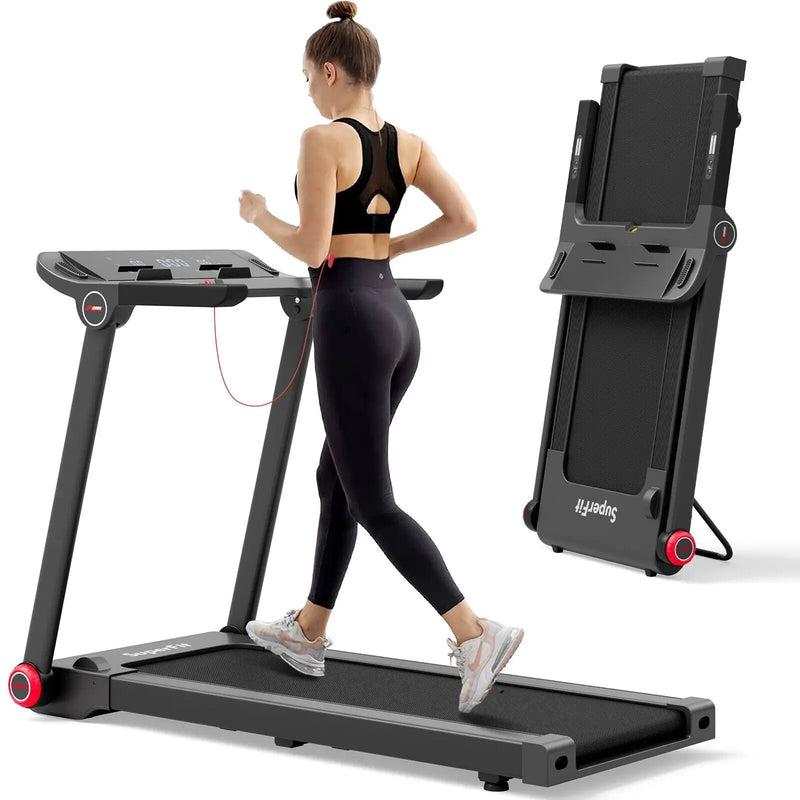 3.75HP Folding Treadmill with APP and 12 Preset Programs by DirectDeals