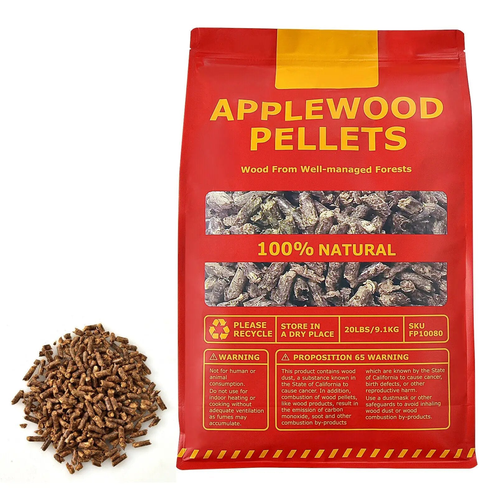 20 Pounds Apple Wood Pellets 100% All-Natural for Pellet Grills by DirectDeals