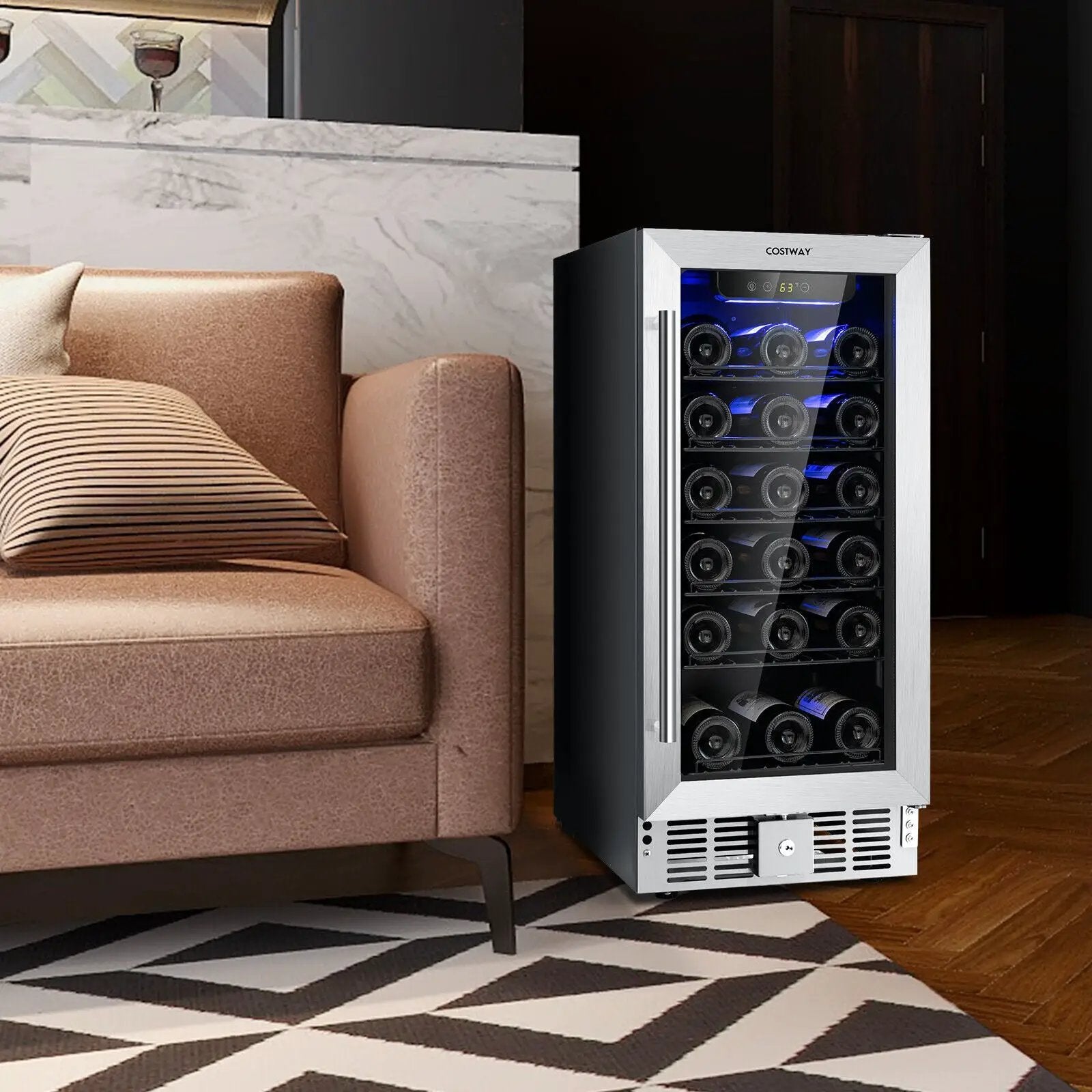 15 Inch 30-Bottle Wine Cooler with Temperature Memory by DirectDeals
