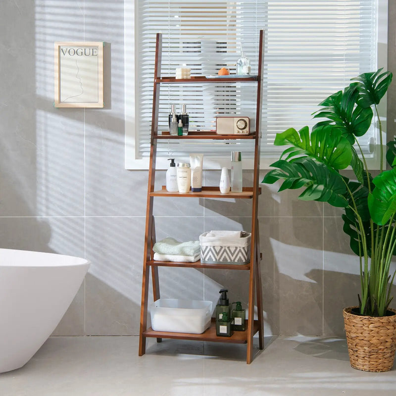 5-Tier Bamboo Ladder Shelf for Home Use by DirectDeals