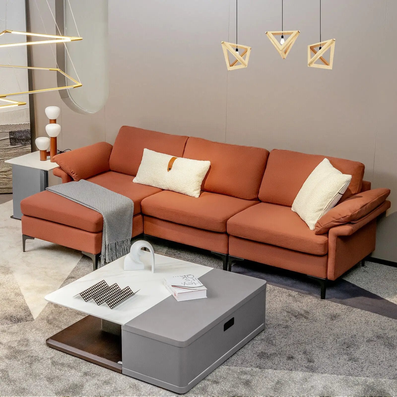 Extra Large Modular L-shaped Sectional Sofa with Reversible Chaise for 4-5 People by DirectDeals