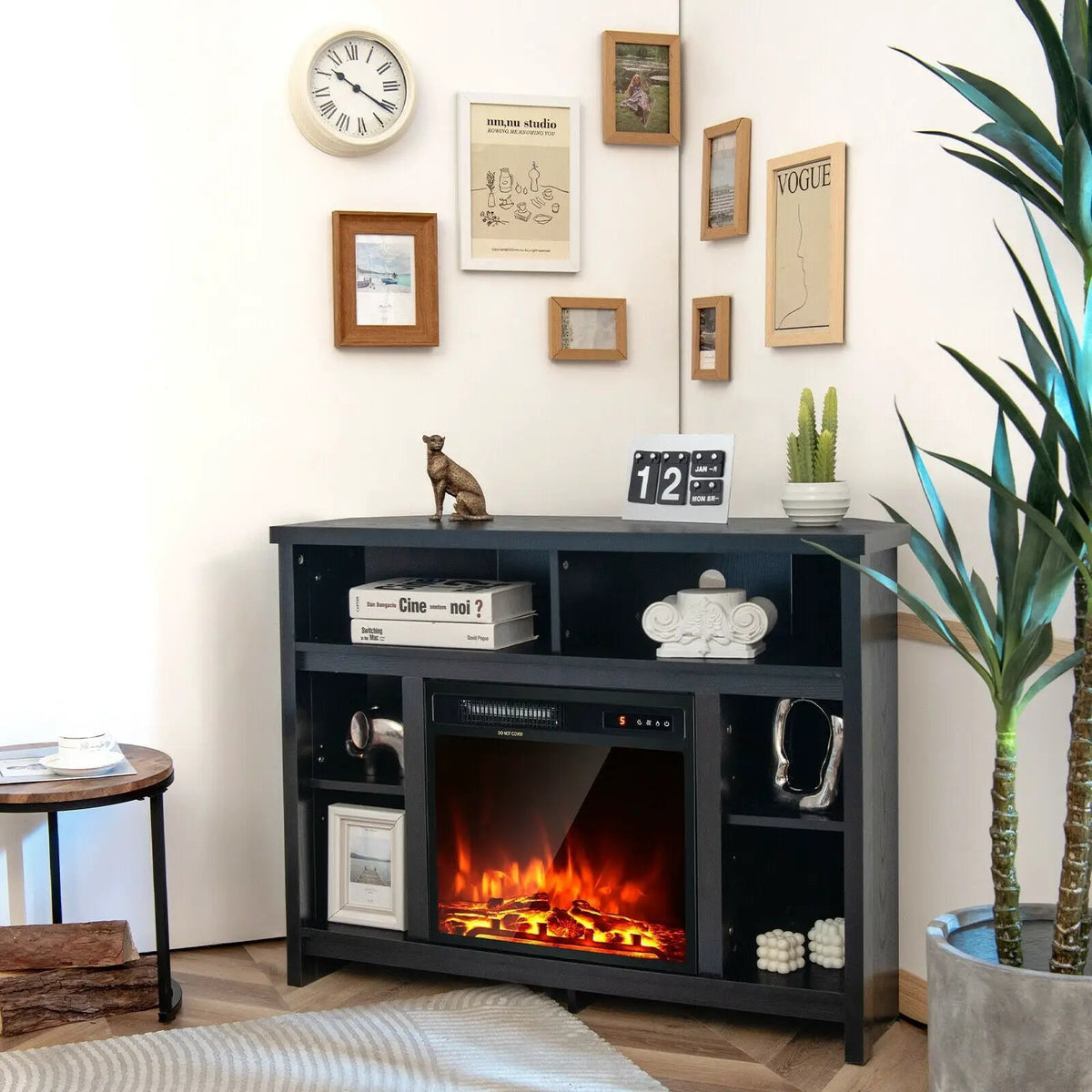 Modern Corner TV Stand with Adjustable Shelves for TVs up to 48 Inch, photo 16 of 24