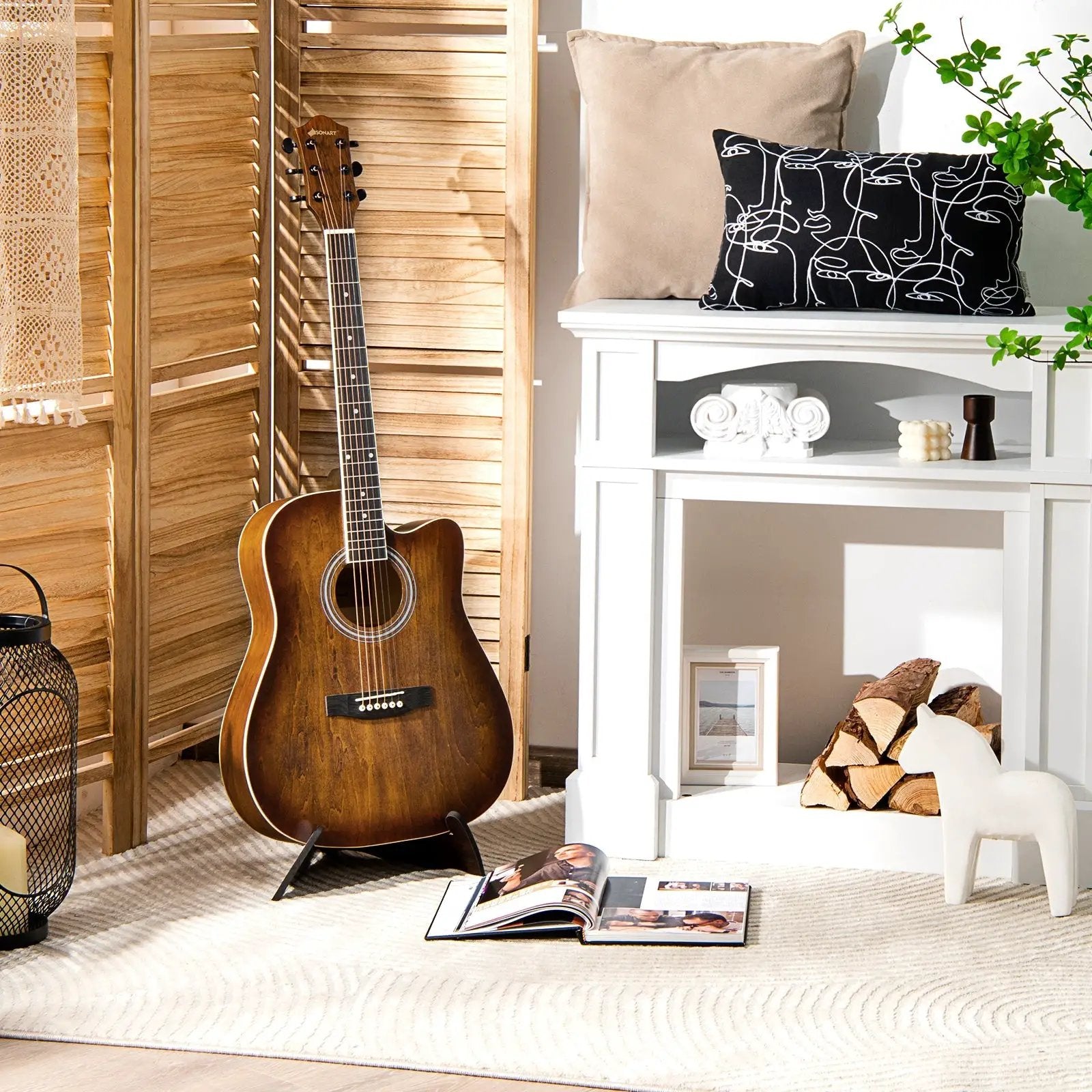 41 Inch Full Size Cutaway Acoustic Guitar Set for Beginner by DirectDeals