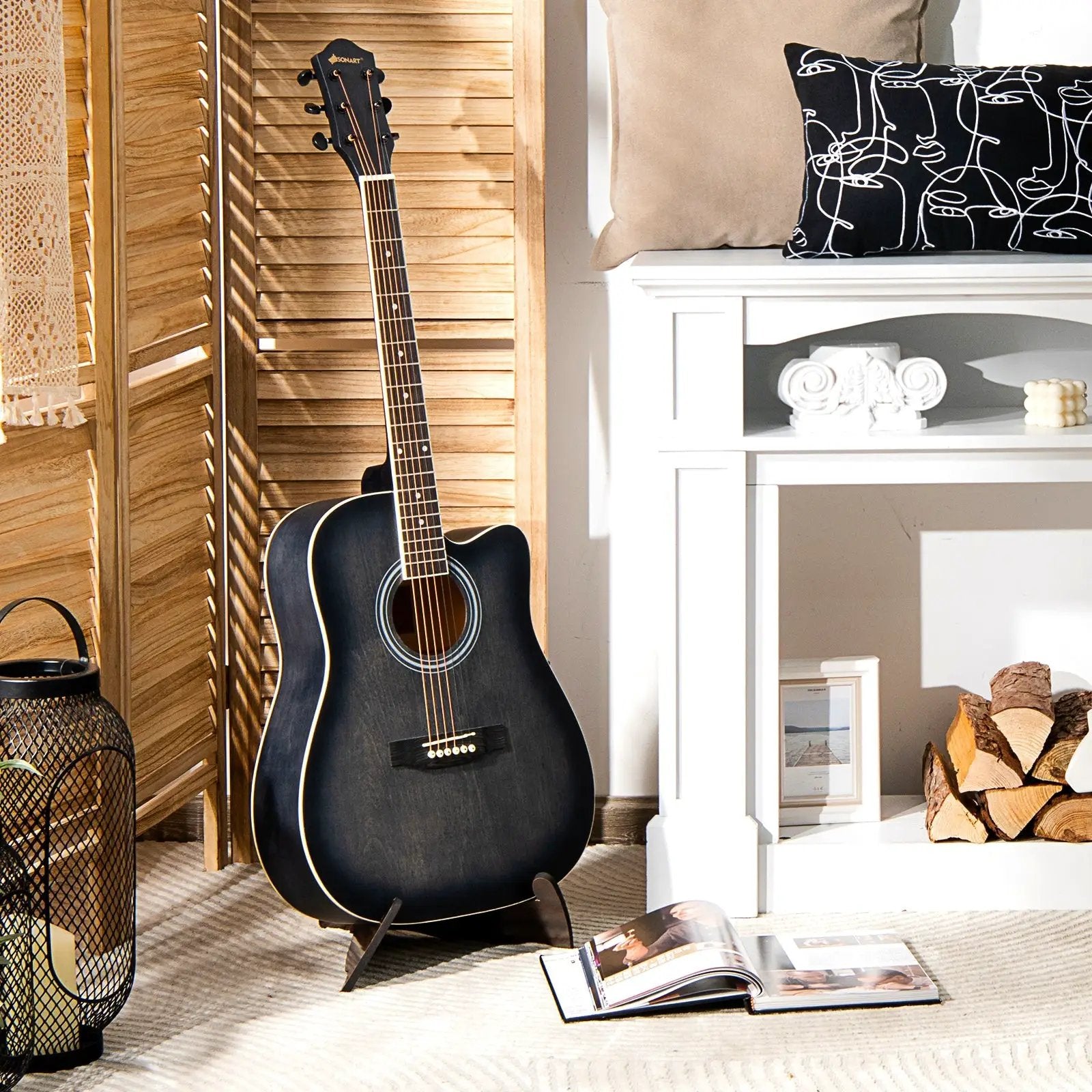 41 Inch Full Size Cutaway Acoustic Guitar Set for Beginner by DirectDeals