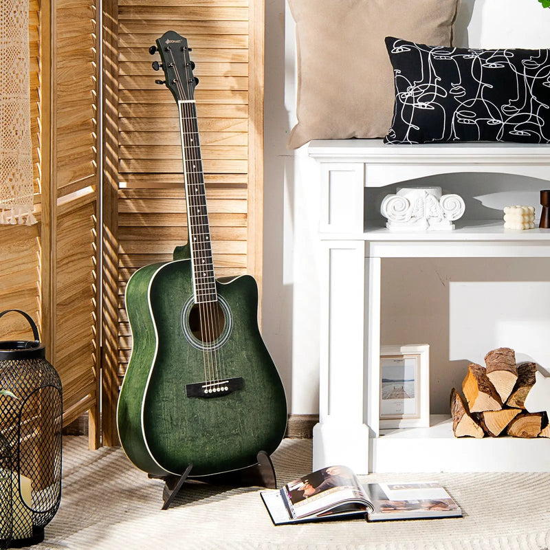 41 Inch Full Size Cutaway Acoustic Guitar Set for Beginner by DirectDeals