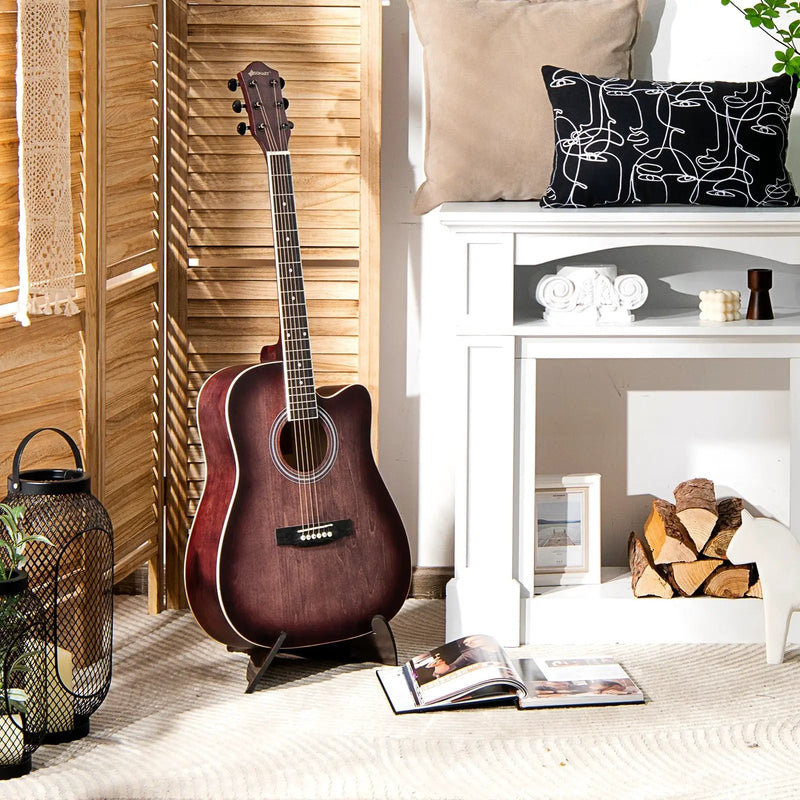 41 Inch Full Size Cutaway Acoustic Guitar Set for Beginner by DirectDeals