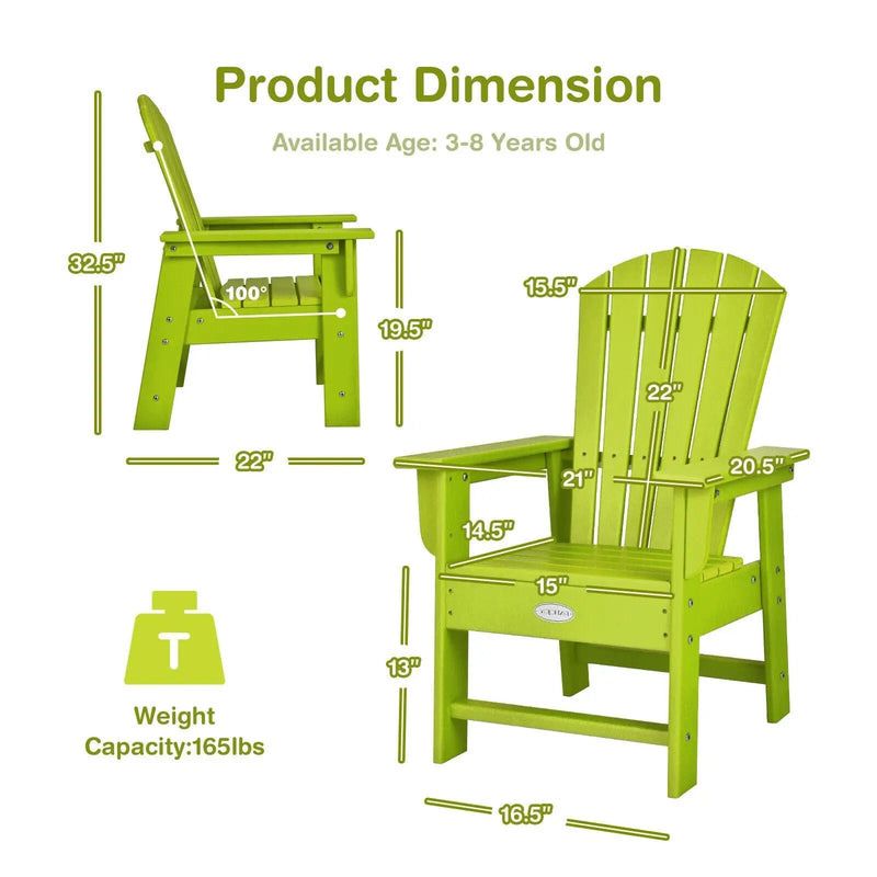Patio Kids' Adirondack Chair with Ergonomic Backrest by DirectDeals