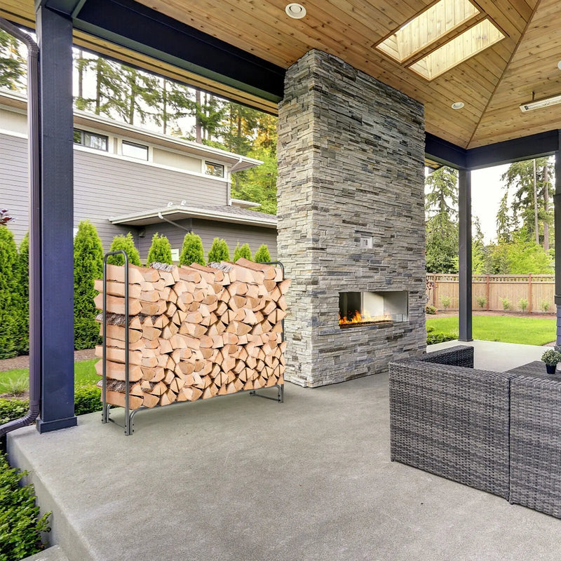 4 Feet/5 Feet/6 Feet/8 Feet Firewood Storage Log Rack by DirectDeals