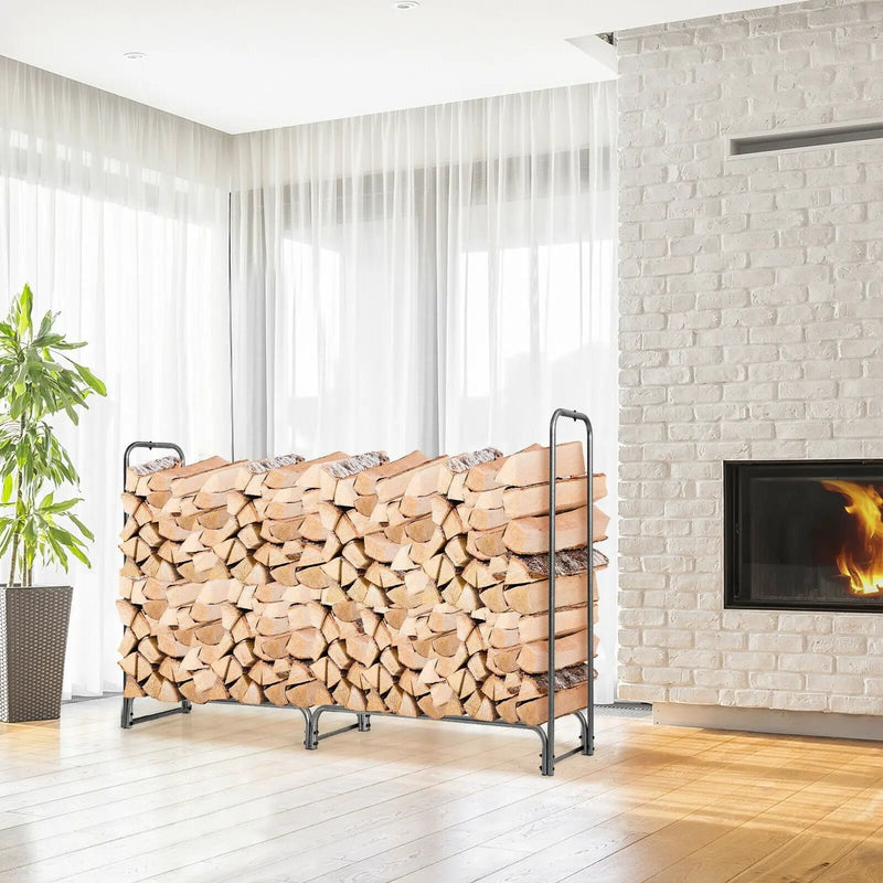 4 Feet/5 Feet/6 Feet/8 Feet Firewood Storage Log Rack by DirectDeals