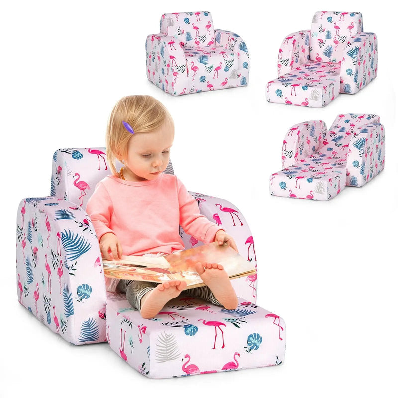3-in-1 Convertible Kid Sofa Bed Flip-Out Chair Lounger for Toddler by DirectDeals