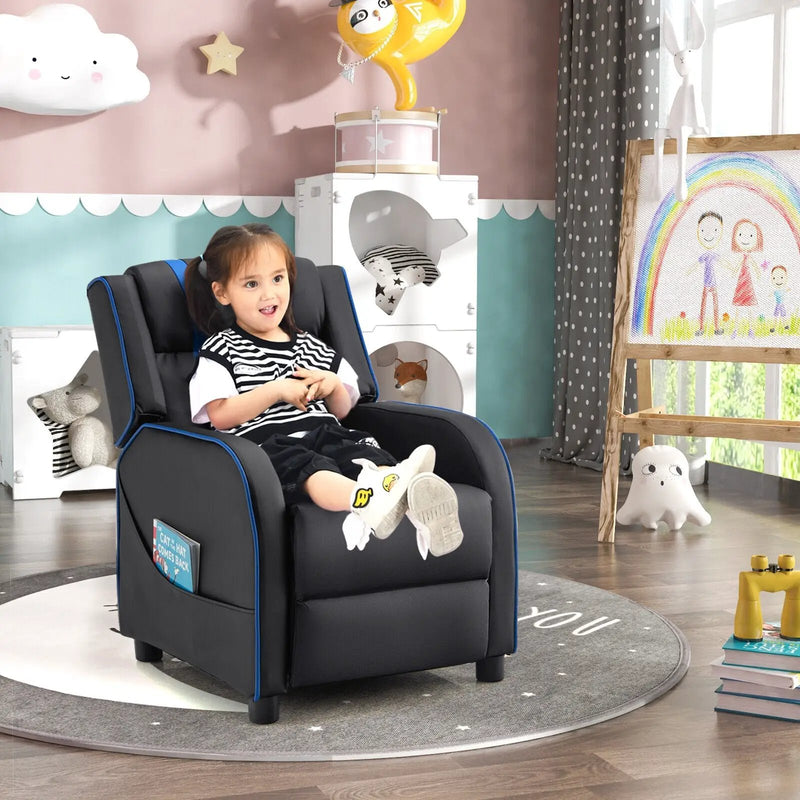 Kids Recliner Chair with Side Pockets and Footrest by DirectDeals