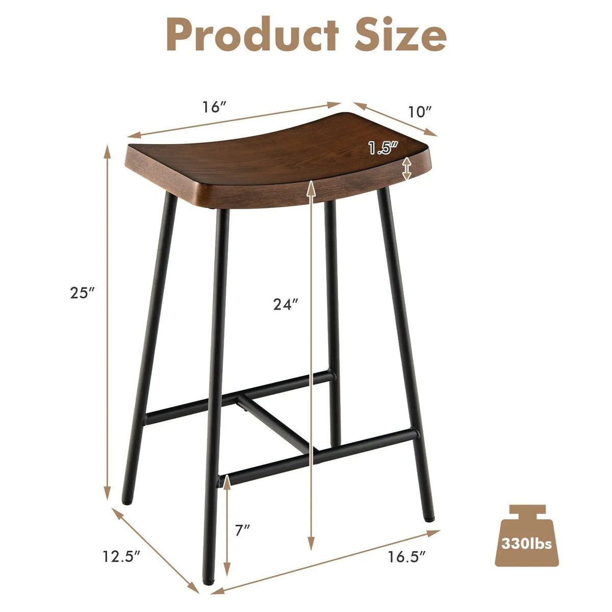 Industrial Saddle Stool with Metal Legs and Adjustable Foot Pads, photo 9 of 16