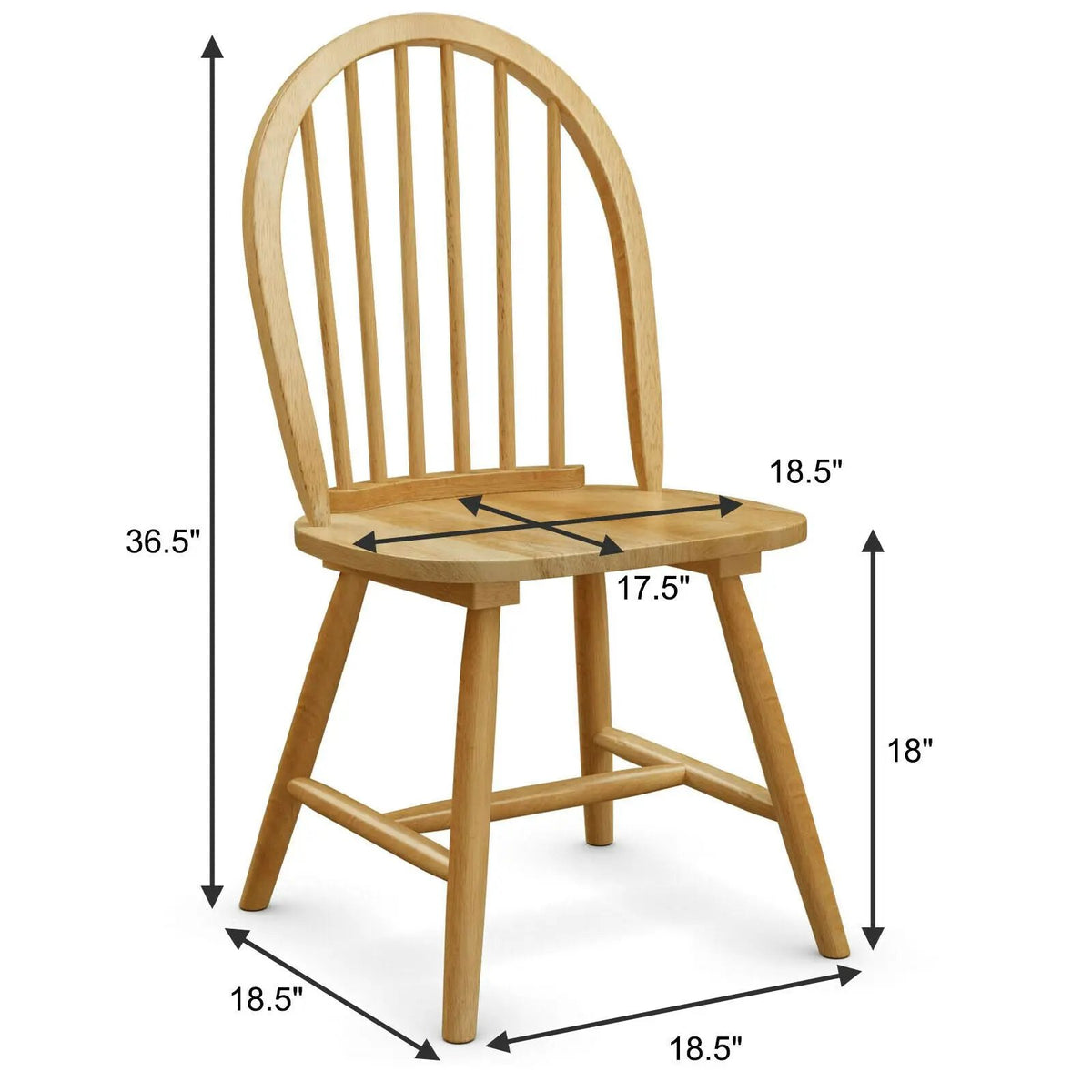 Set of 2 Vintage Windsor Wood Chair with Spindle Back for Dining Room by DirectDeals