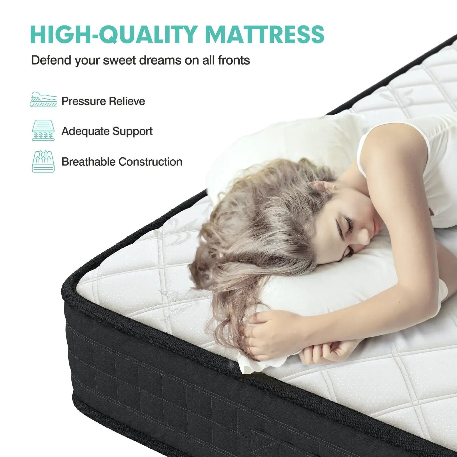 8 Inch Breathable Memory Foam Bed Mattress Medium Firm for Pressure Relieve by DirectDeals