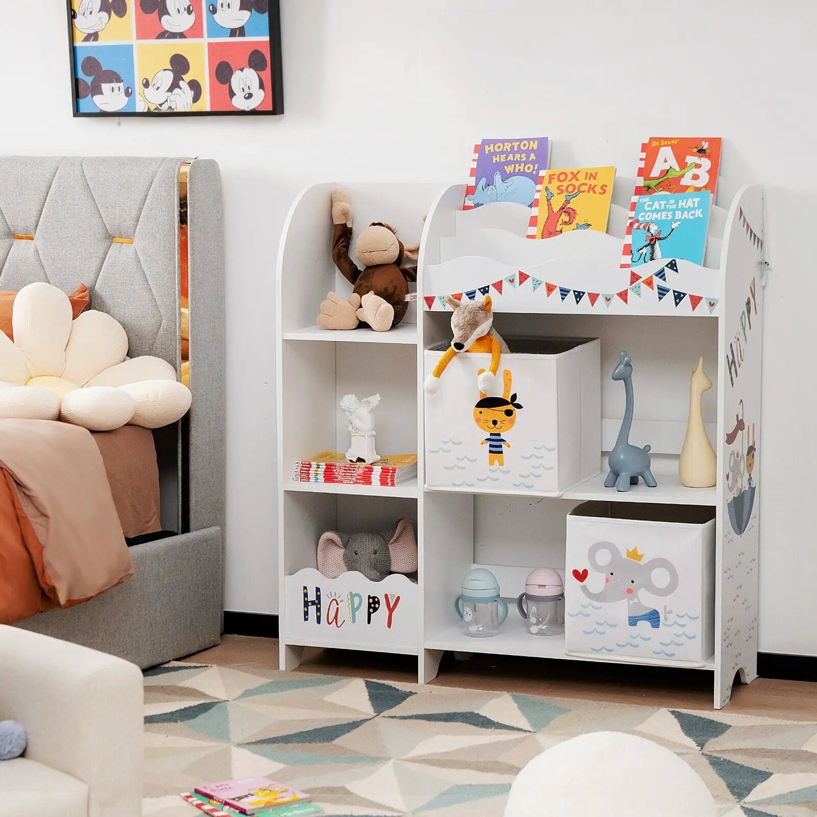 Wooden Children Storage Cabinet with Storage Bins by DirectDeals