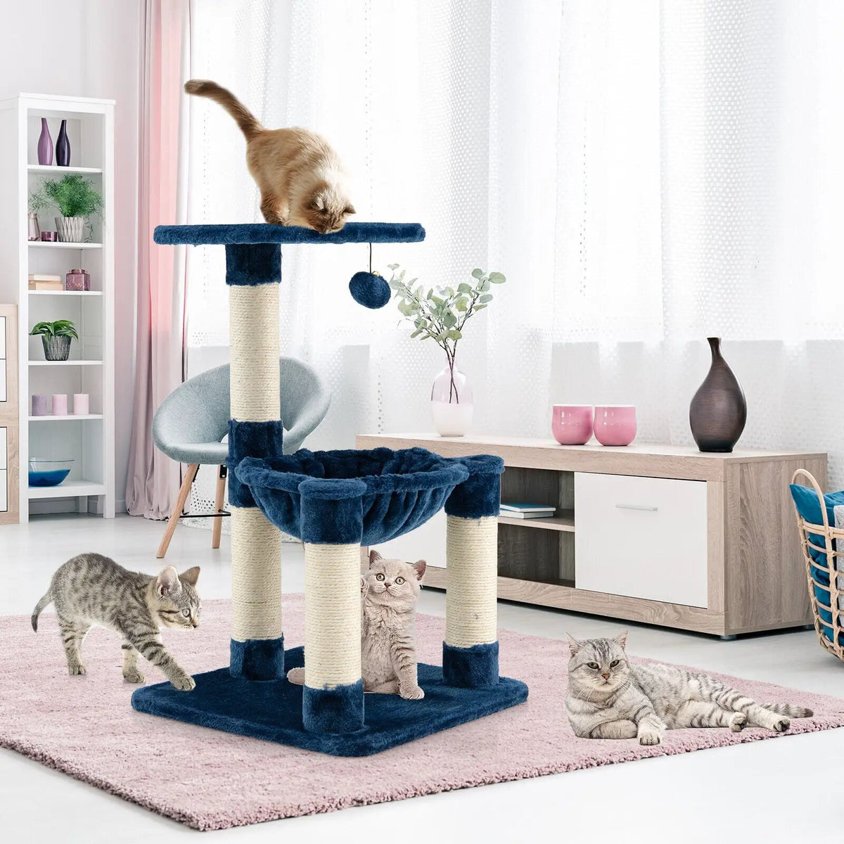 Multi-level Cat Tree with Scratching Posts and Cat Hammock, photo 13 of 16