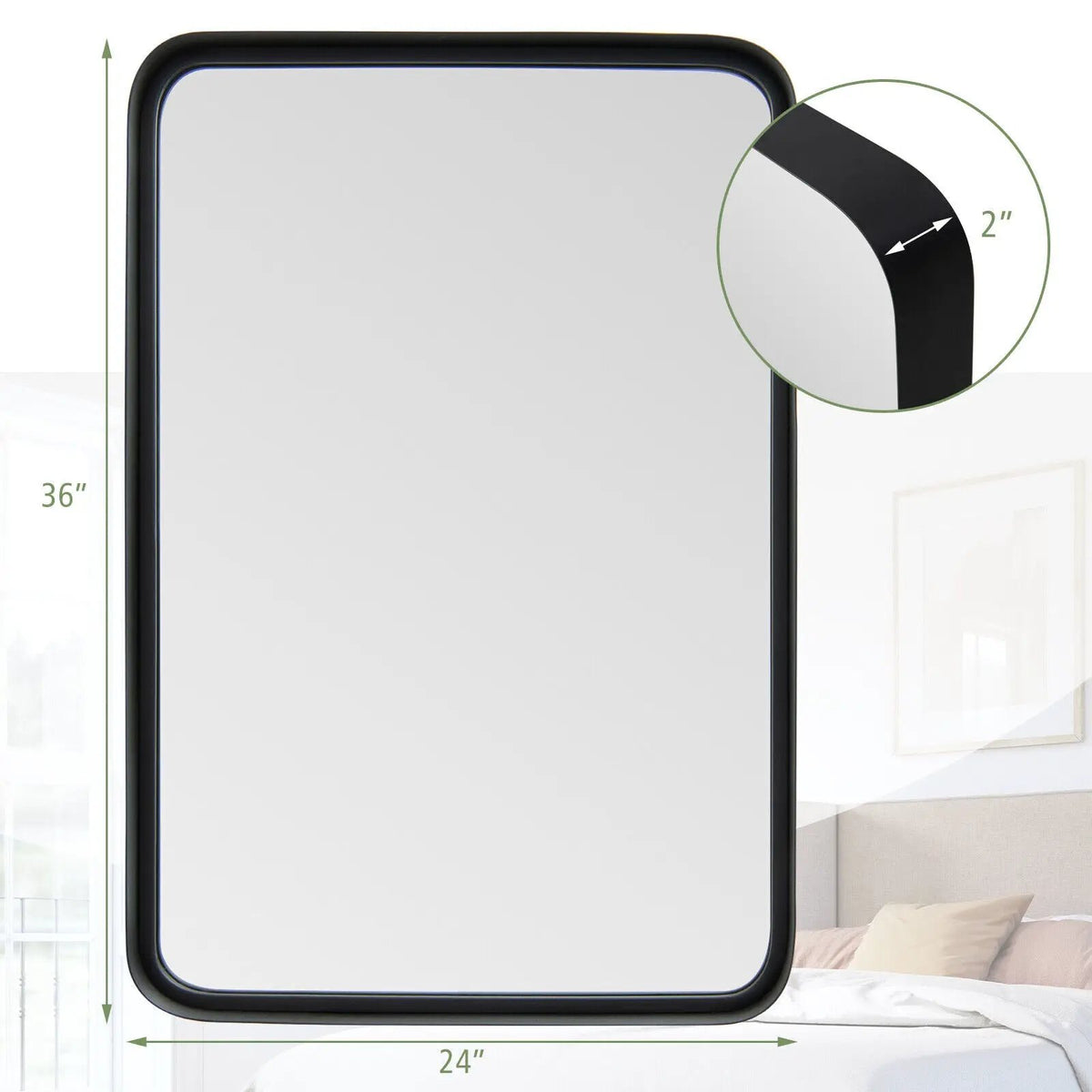 Rectangular Wall Mount Bathroom Mirror Vanity Mirror, photo 4 of 10