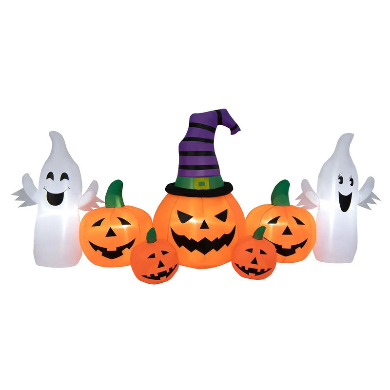 9 Feet Long Halloween Inflatable Pumpkins with 2 Ghosts by DirectDeals
