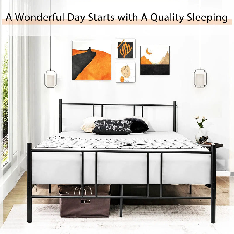Full/Queen Size Platform Bed Frame with High Headboard by DirectDeals