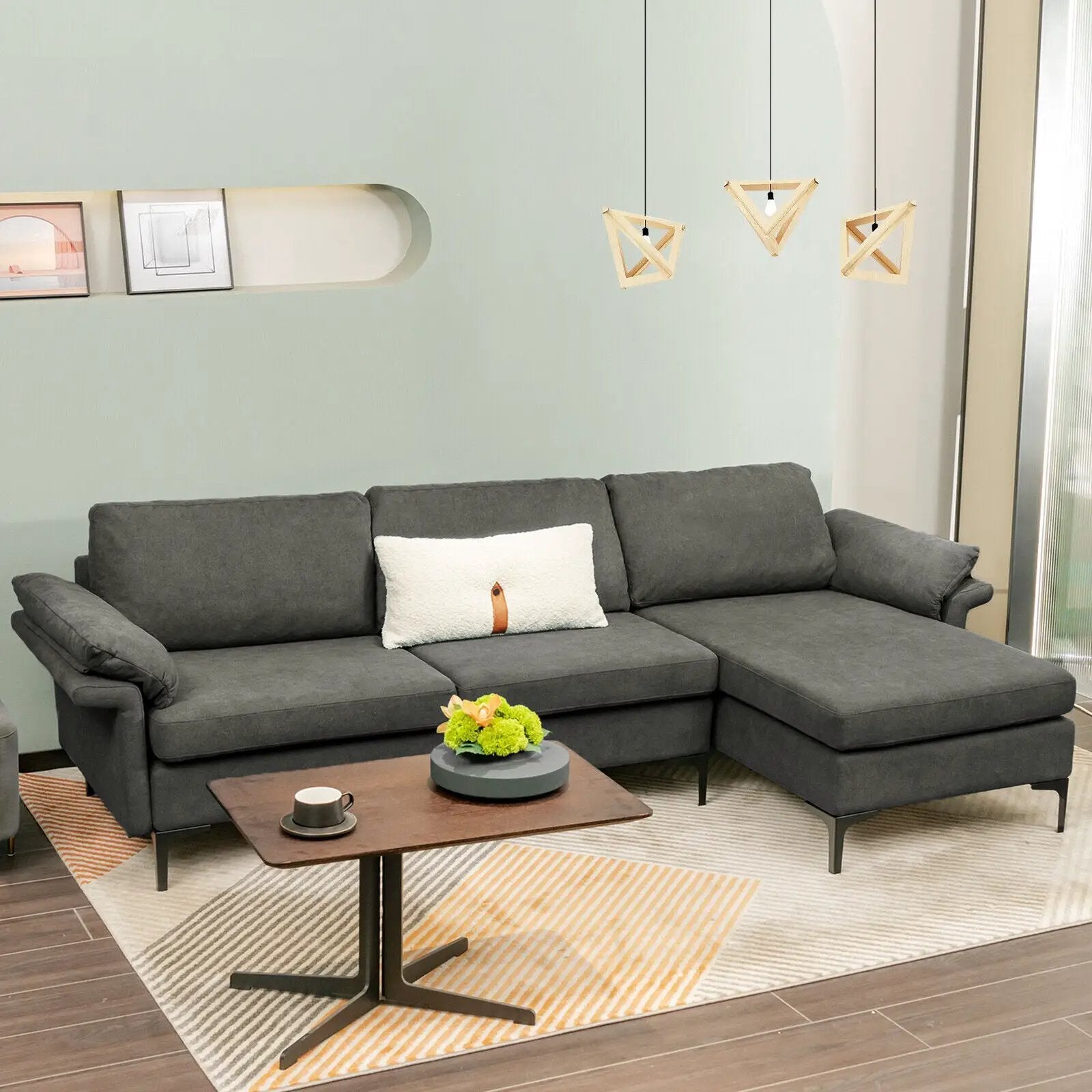 Extra Large Modular L-shaped Sectional Sofa with Reversible Chaise for 4-5 People by DirectDeals