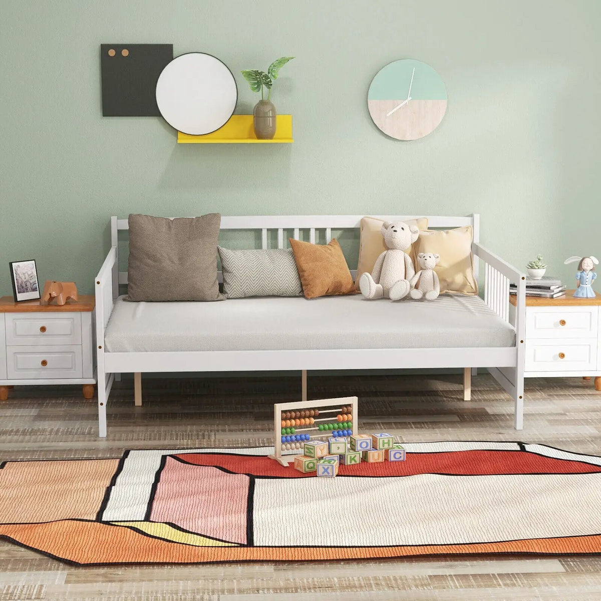 Classic Wooden Full Size Daybed Frame with Guardrails, photo 6 of 9