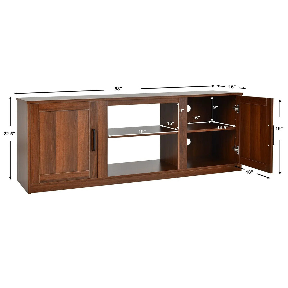 TV Stand with Double Barn Doors for TVs up to 65 Inch, photo 5 of 10