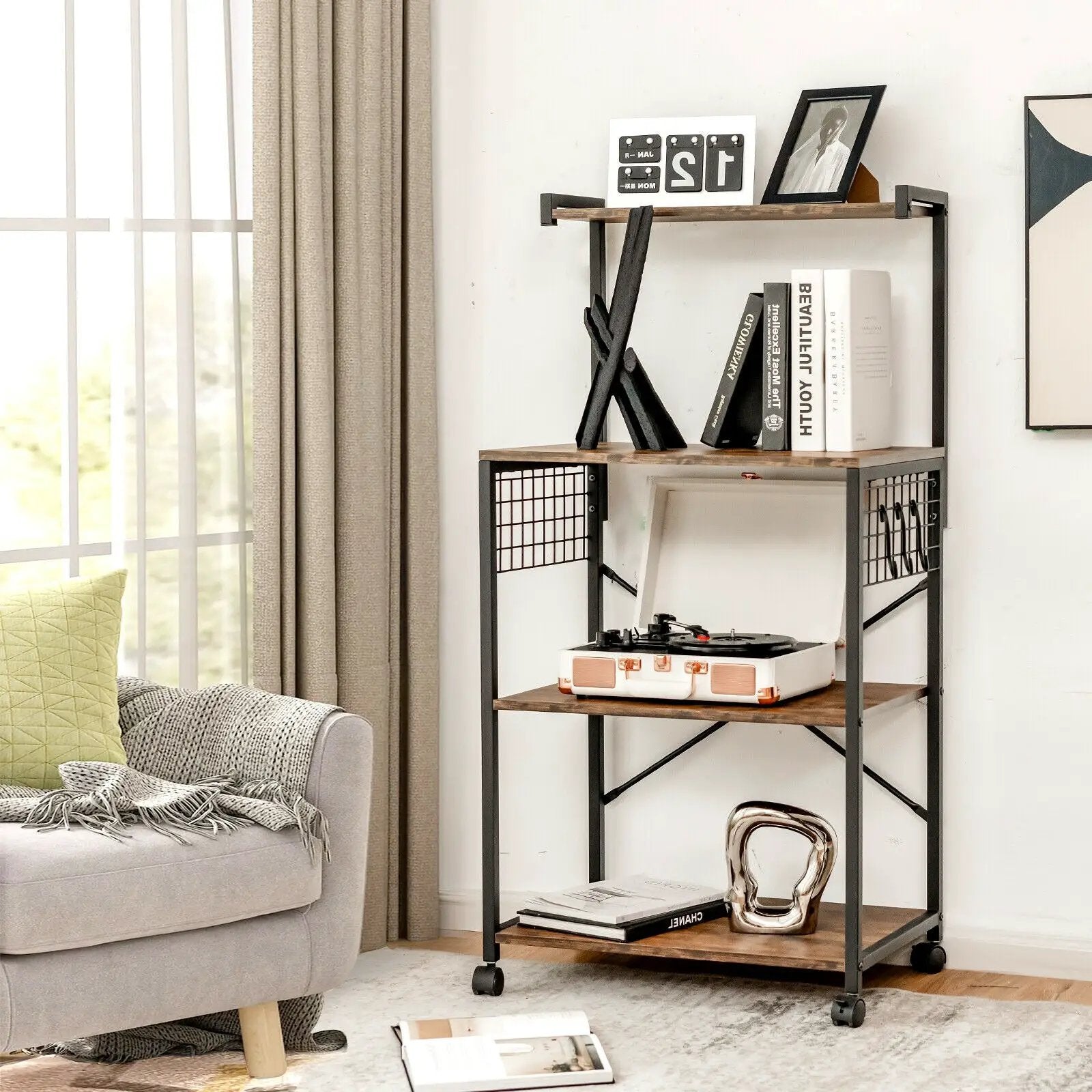 4-Tier Kitchen Baker’s Rack on Wheels by DirectDeals