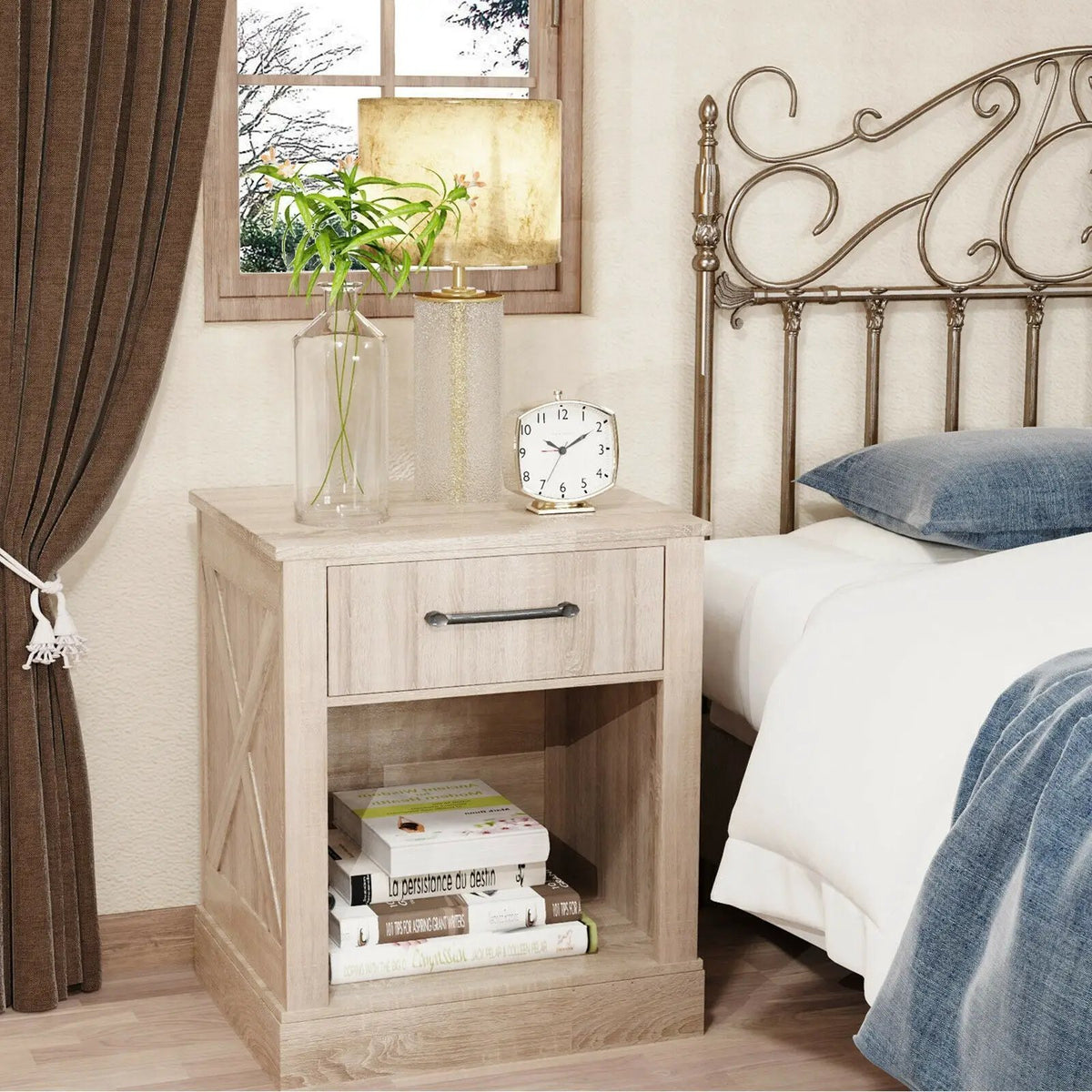 Compact Nightstand with Drawer and Shelf, photo 4 of 24