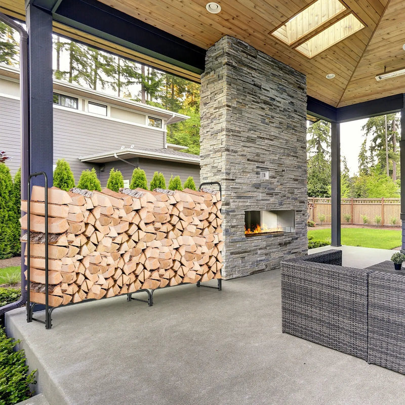 4 Feet/5 Feet/6 Feet/8 Feet Firewood Storage Log Rack by DirectDeals