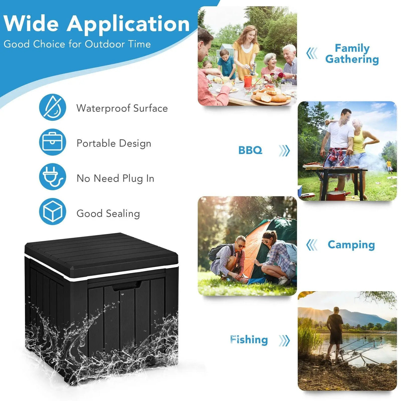 10 4-in-1 Gallon Storage Cooler for Picnic and Outdoor Activities by DirectDeals