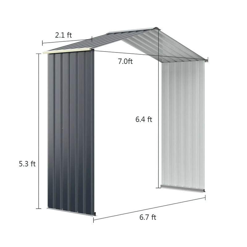 Outdoor Storage Shed Extension Kit for 7 Feet Shed Width by DirectDeals