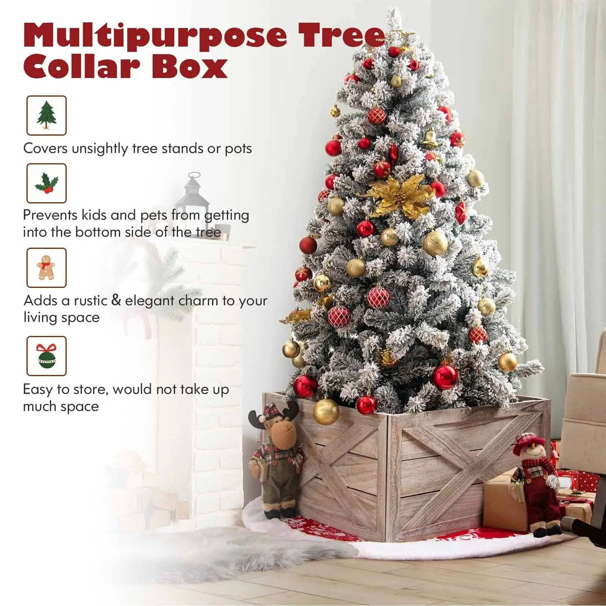 28.5 Inch Wooden Tree Collar Box for Indoor/Outdoor Use, photo 12 of 16