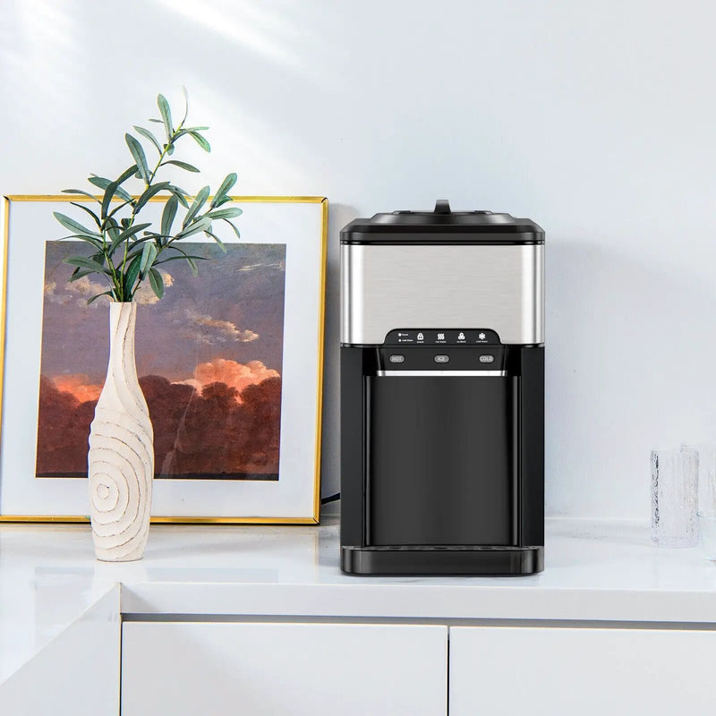 Water Cooler Dispenser 3-in-1 with Built-in Ice Maker and 3 Temperature Settings-Silver by DirectDeals