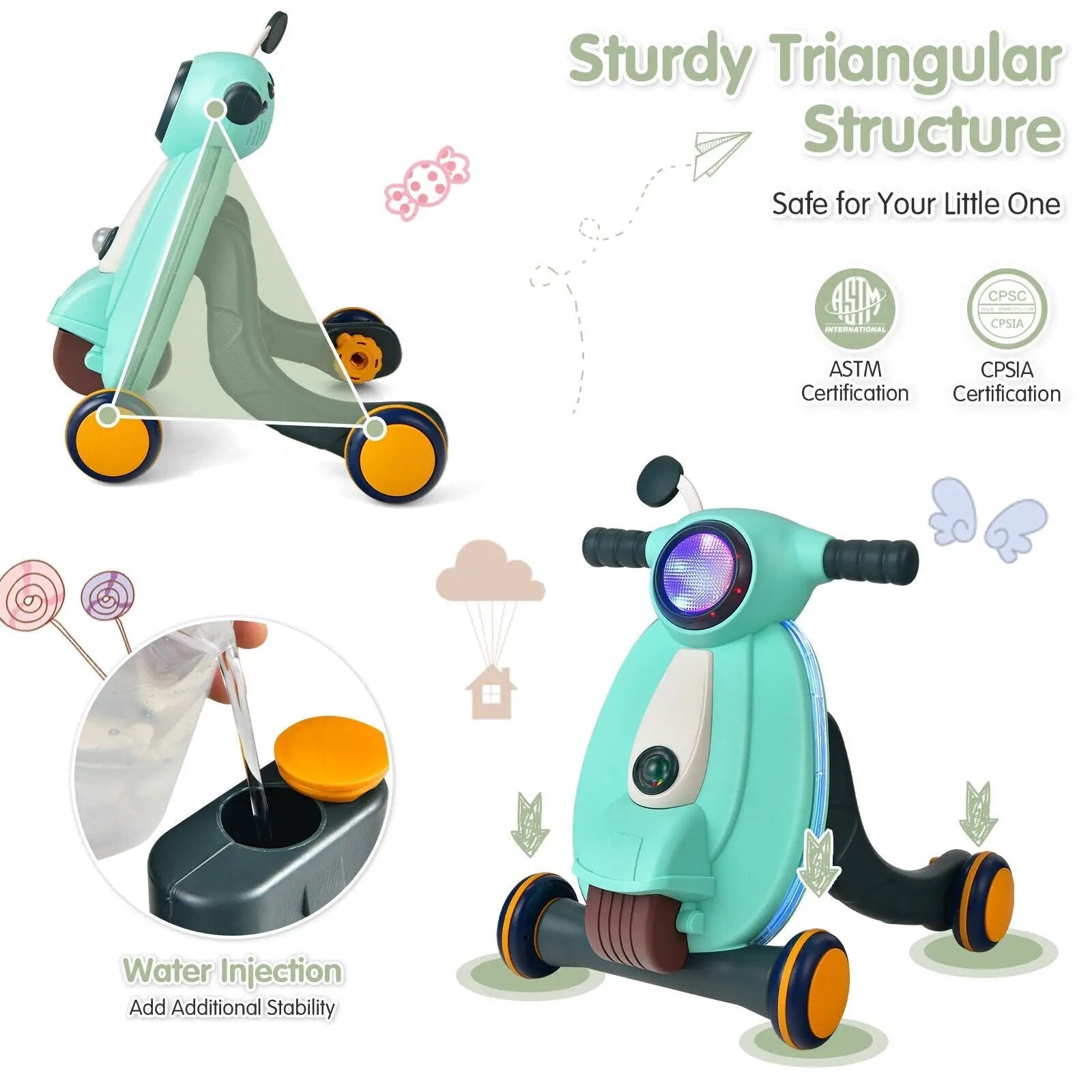 2-in-1 Baby Sit to Stand Learning Walker with Lights and Sounds by DirectDeals