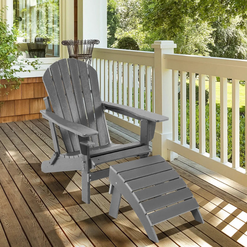 Adirondack Folding Ottoman with All Weather HDPE by DirectDeals