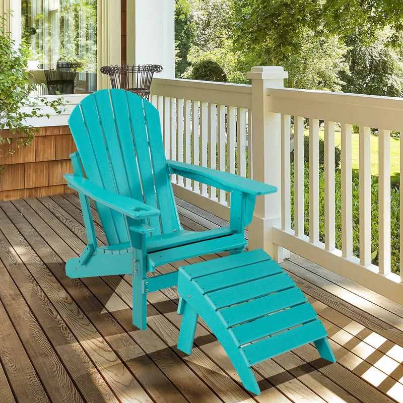Adirondack Folding Ottoman with All Weather HDPE by DirectDeals