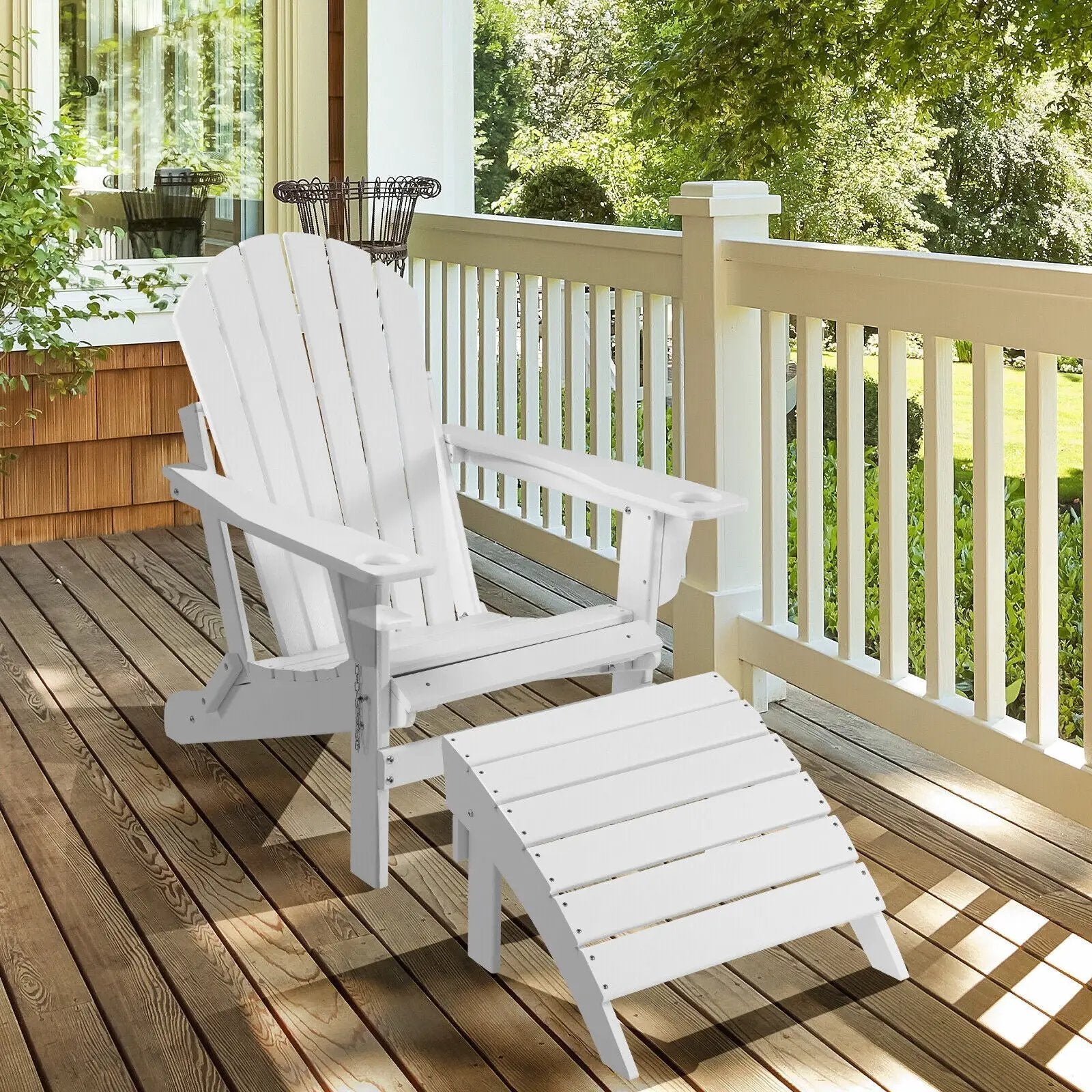 Adirondack Folding Ottoman with All Weather HDPE by DirectDeals