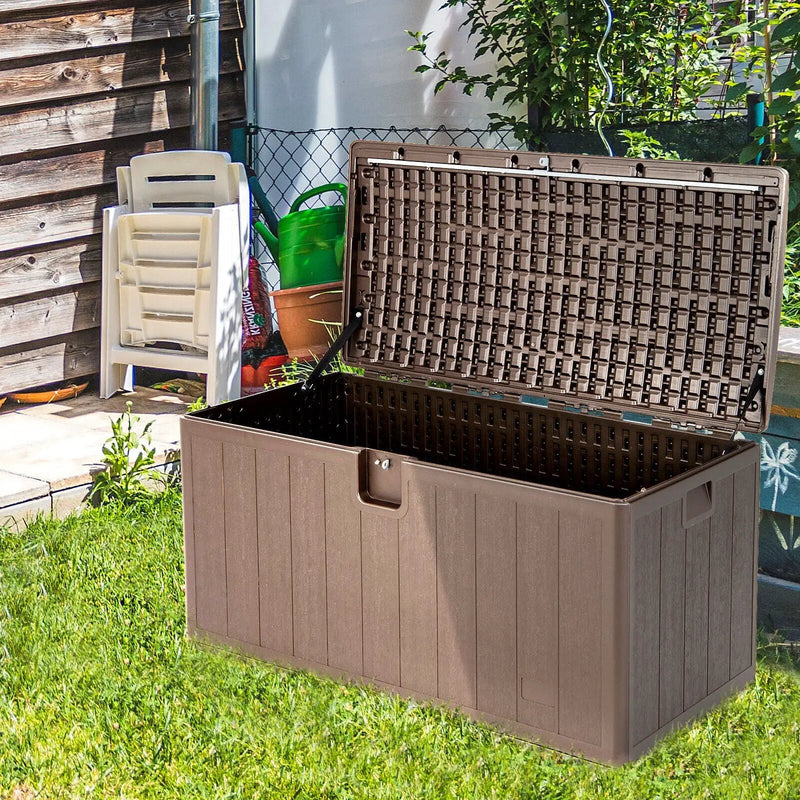 105 Gallon All Weather Large Deck Box Lockable Storage Container by DirectDeals