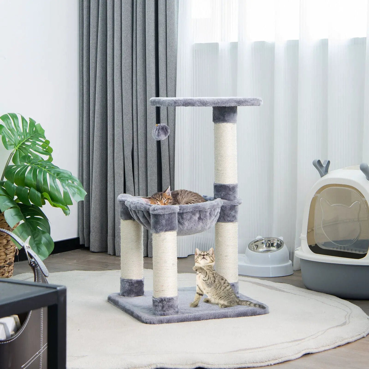 Multi-level Cat Tree with Scratching Posts and Cat Hammock, photo 4 of 16