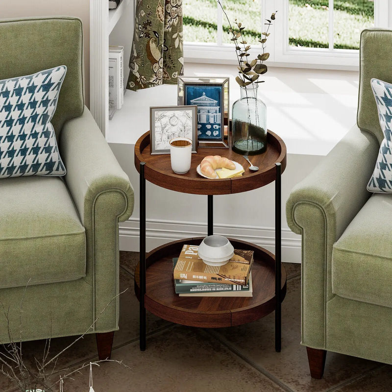 2-Tier Retro End Table with Bottom Shelf by DirectDeals