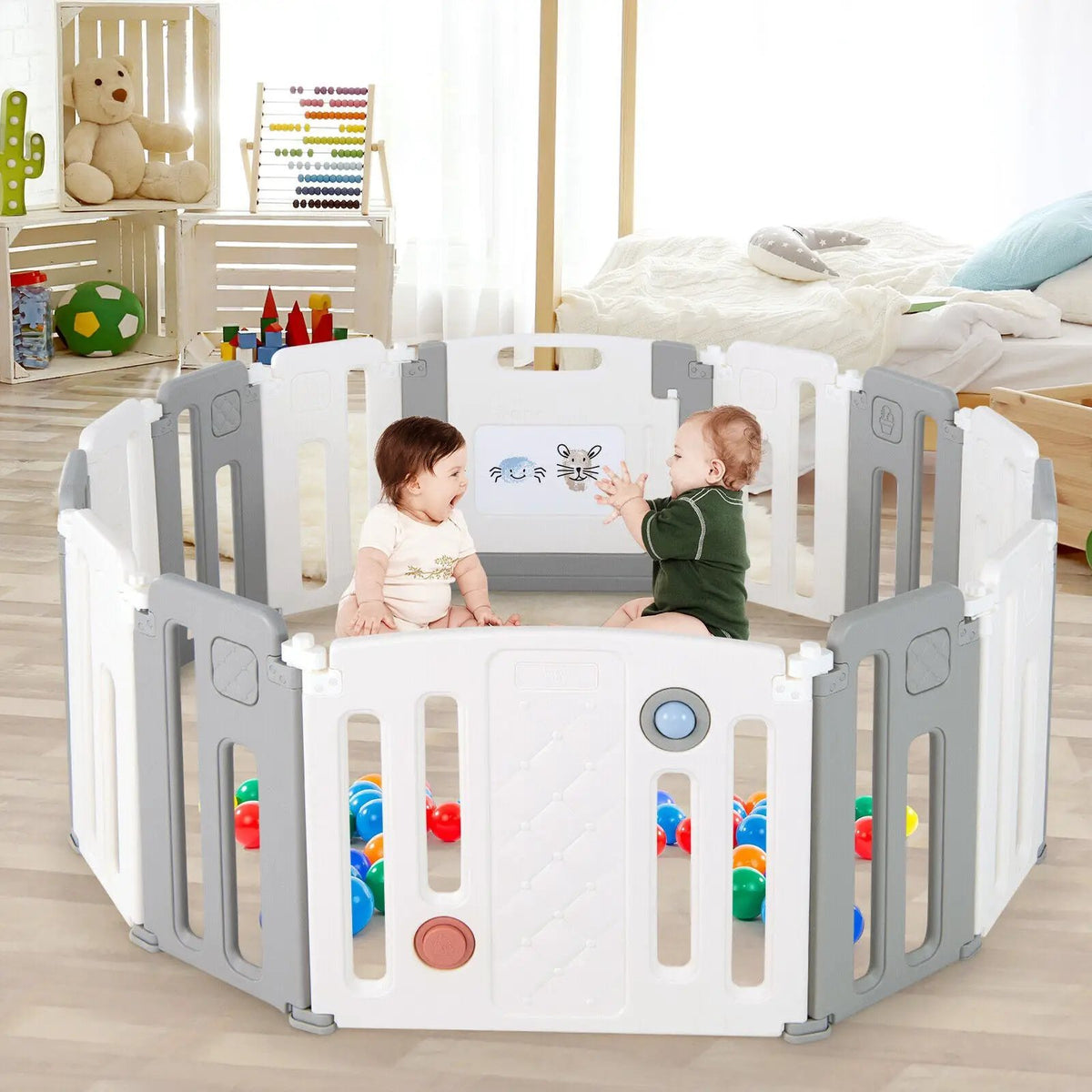 14 Panels Kids Safety Activity Play Center with Drawing Board, photo 7 of 9
