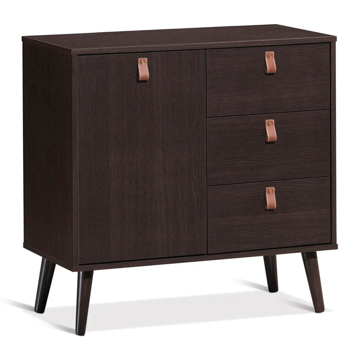 3-drawer Sideboard Storage Display Cabinet-Brown by DirectDeals