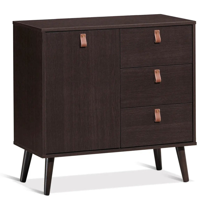 3-drawer Sideboard Storage Display Cabinet-Brown by DirectDeals