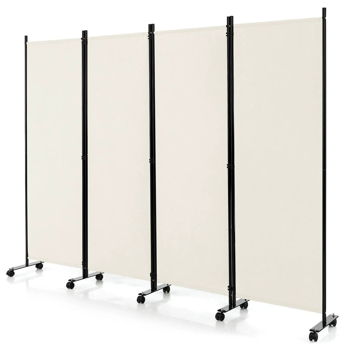 4-Panel Folding Room Divider 6 Feet Rolling Privacy Screen with Lockable Wheels, photo 11 of 11