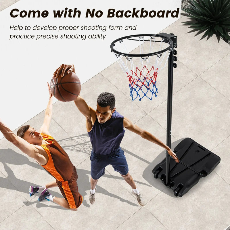8.5 to 10 FT Adjustable Portable Basketball Hoop Stand with Fillable Base and 2 Wheels by DirectDeals
