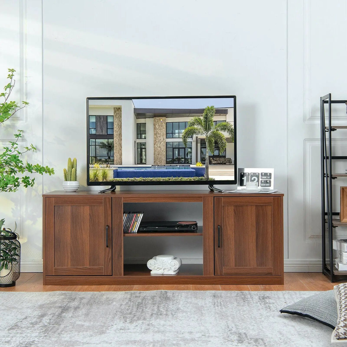 TV Stand with Double Barn Doors for TVs up to 65 Inch