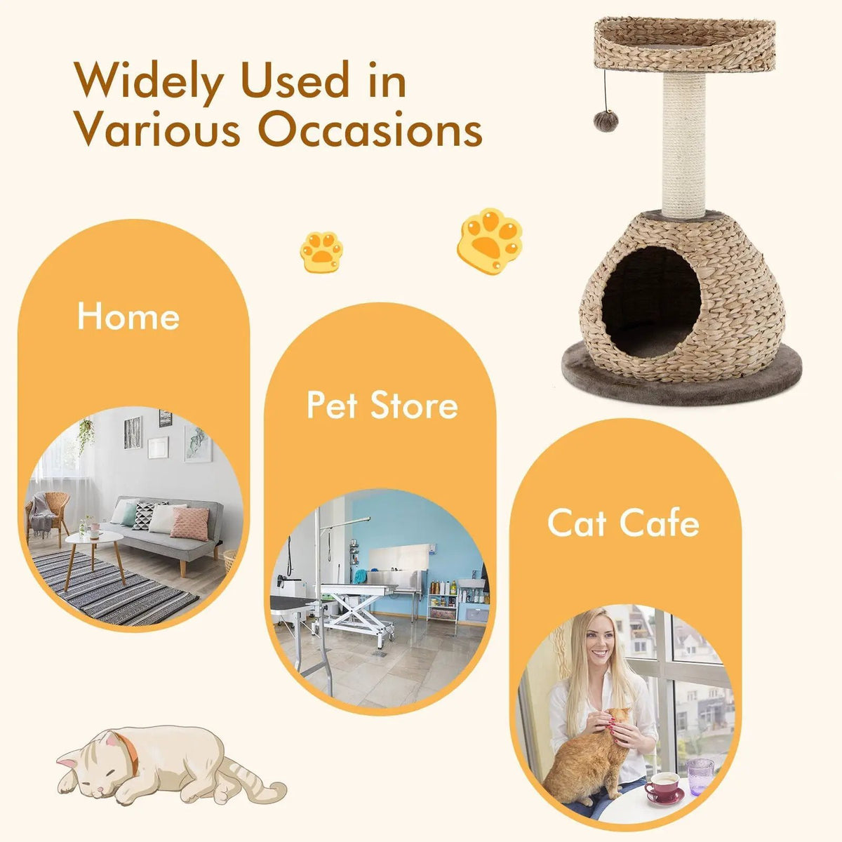 28 Inches Hand-Made Cat Tree Tower with Jump Platform, photo 7 of 9
