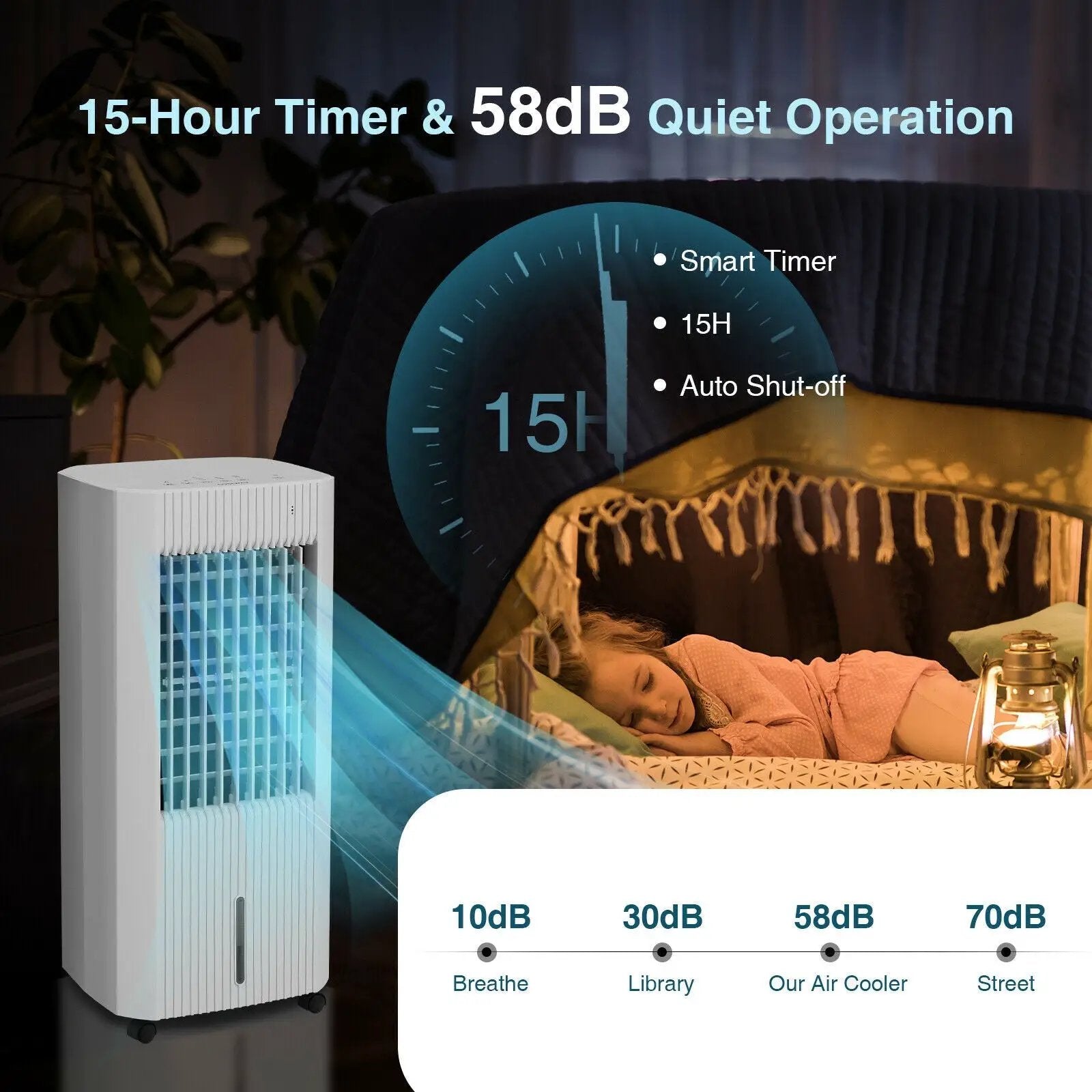 3-in-1 Evaporative Air Cooler with 3 Modes-White by DirectDeals