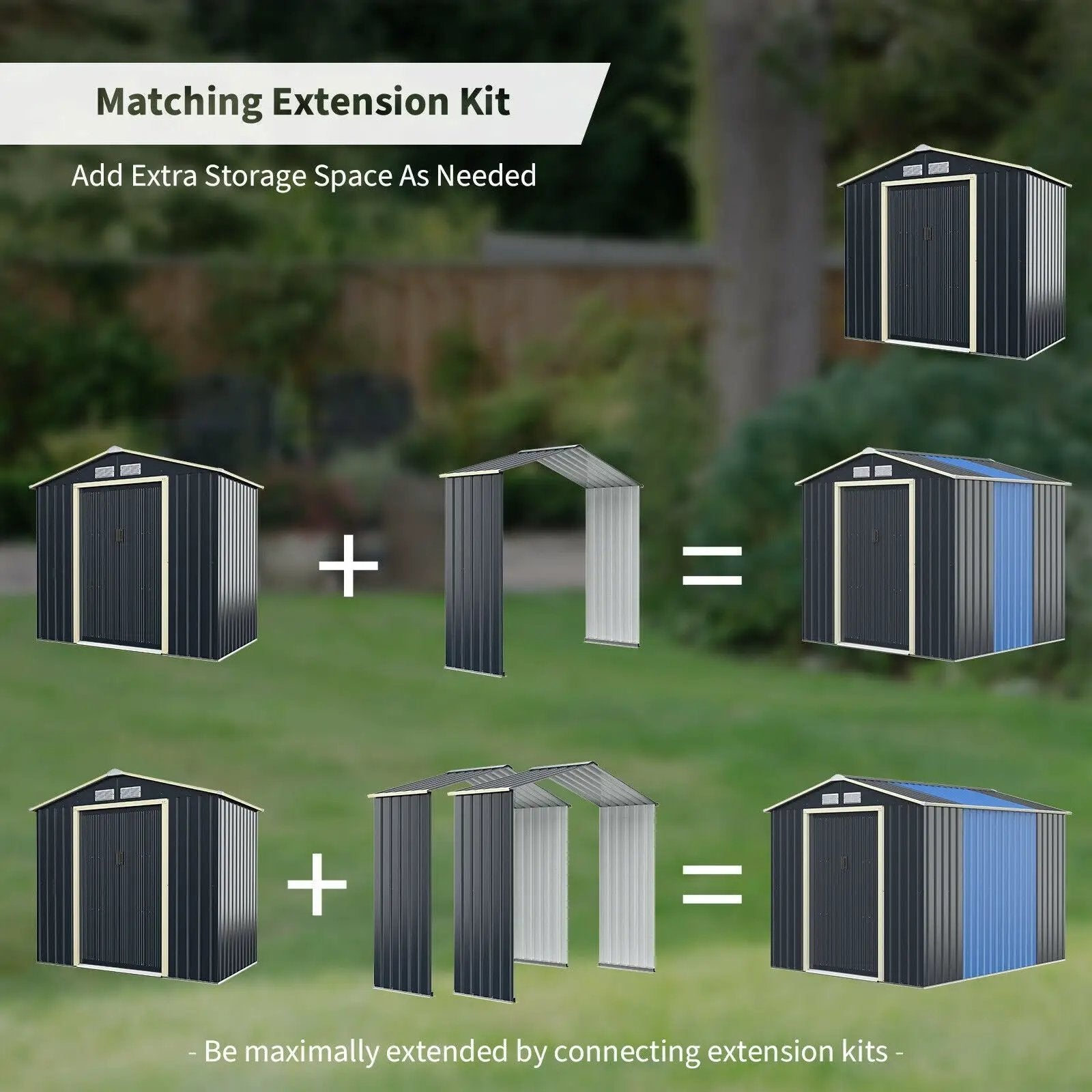 Outdoor Storage Shed Extension Kit for 7 Feet Shed Width by DirectDeals